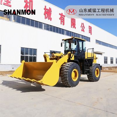5 Ton Wheel Loader With Front Mounted Bucket Cabin And 4 Wheels