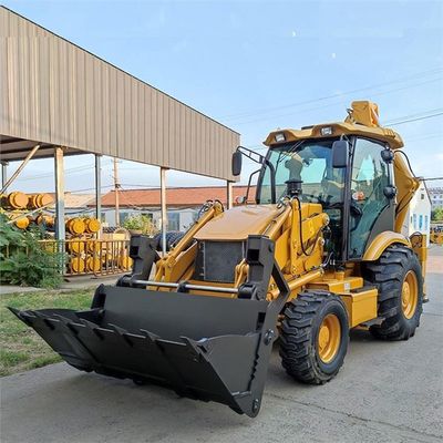 Máquinas pesadas Carregador frontal Backhoe com balde frontal de alta eficiência
